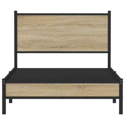 vidaXL Metal Bed Frame without Mattress Sonoma Oak 100x200 cm