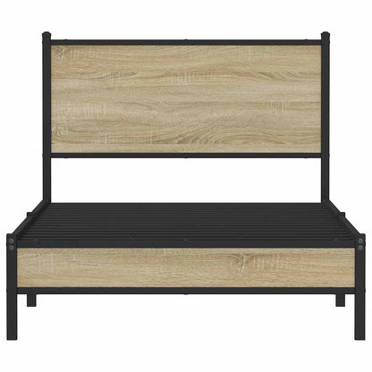 vidaXL Metal Bed Frame without Mattress Sonoma Oak 107x203 cm