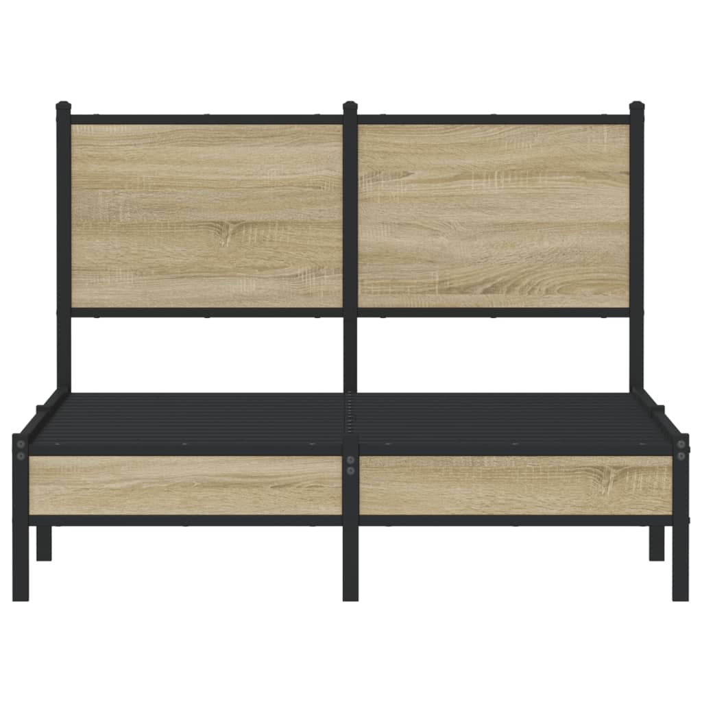 vidaXL Metal Bed Frame without Mattress Sonoma Oak 120x200 cm