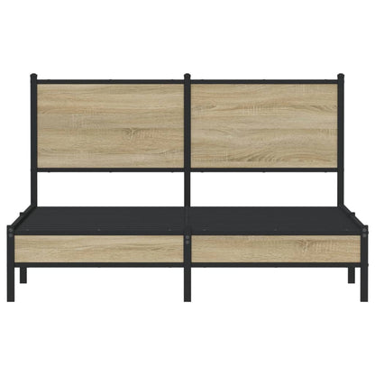 vidaXL Metal Bed Frame without Mattress Sonoma Oak 140x200 cm