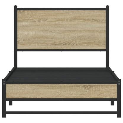 vidaXL Metal Bed Frame without Mattress Sonoma Oak 75x190 cm Small Single