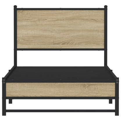 vidaXL Metal Bed Frame without Mattress Sonoma Oak 90x190 cm Single
