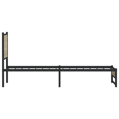 vidaXL Metal Bed Frame without Mattress Sonoma Oak 90x190 cm Single