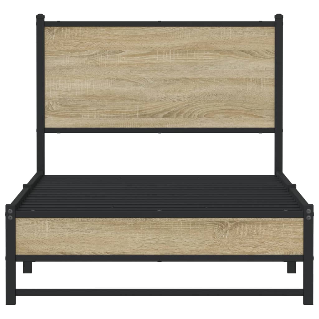vidaXL Metal Bed Frame without Mattress Sonoma Oak 90x200 cm