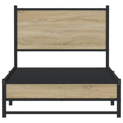 vidaXL Metal Bed Frame without Mattress Sonoma Oak 90x200 cm