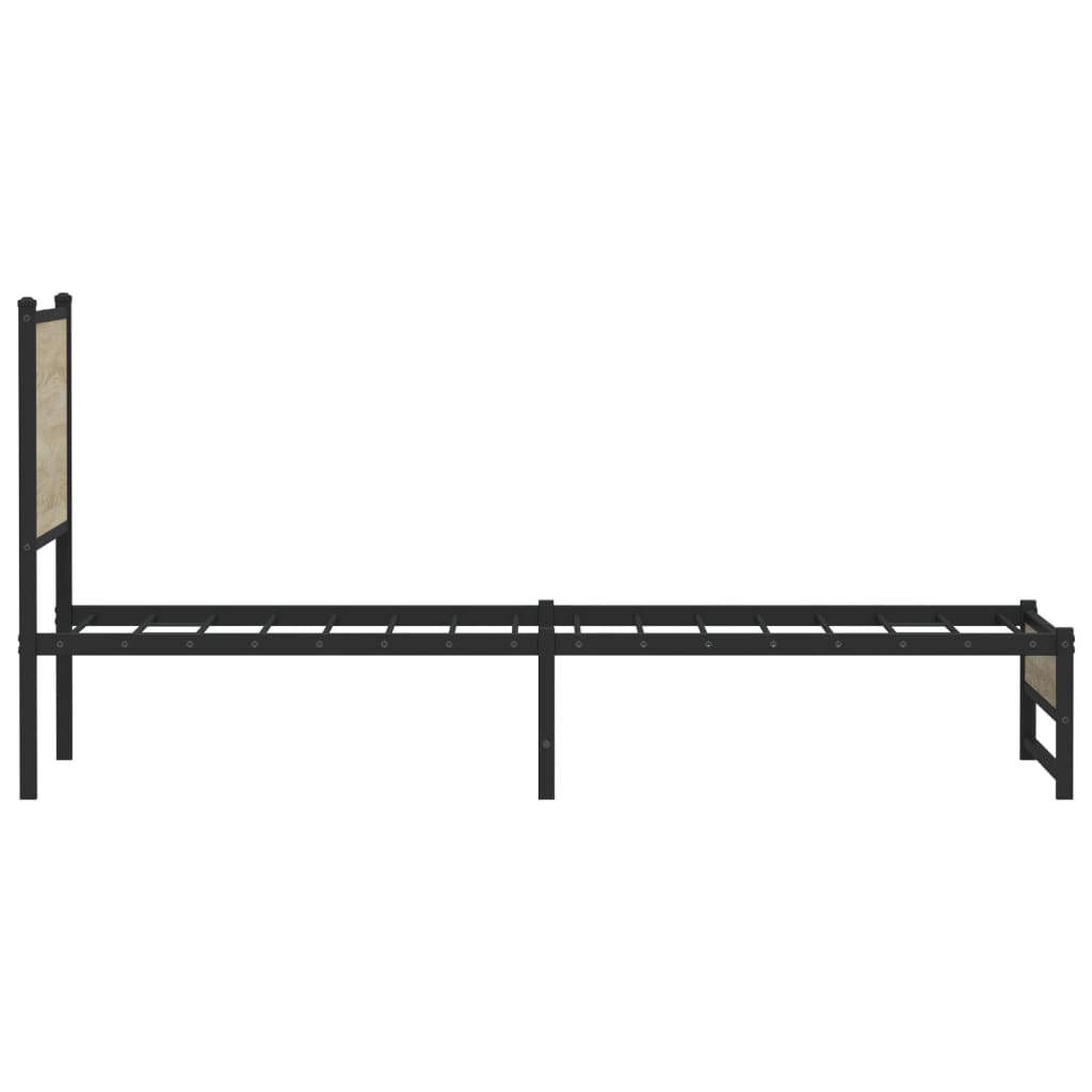 vidaXL Metal Bed Frame without Mattress Sonoma Oak 90x200 cm