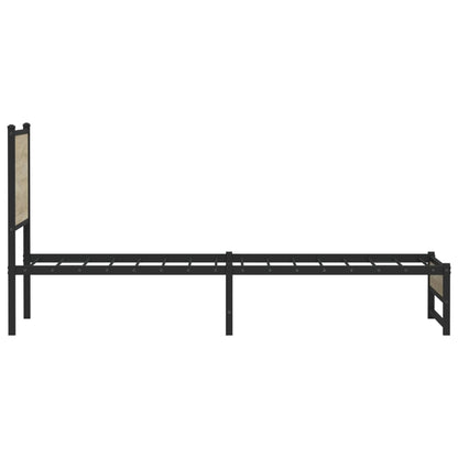 vidaXL Metal Bed Frame without Mattress Sonoma Oak 90x200 cm
