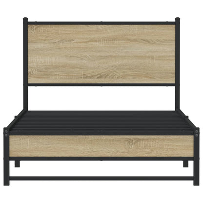 vidaXL Metal Bed Frame without Mattress Sonoma Oak 100x190 cm
