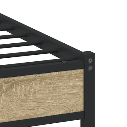 vidaXL Metal Bed Frame without Mattress Sonoma Oak 107x203 cm