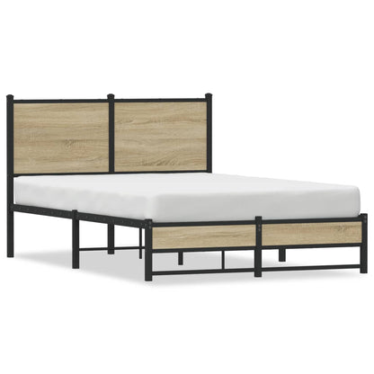 vidaXL Metal Bed Frame without Mattress Sonoma Oak 120x190 cm Small Double