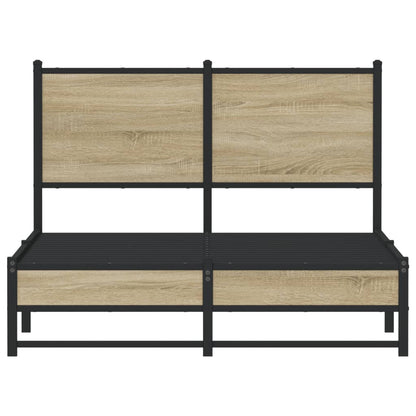 vidaXL Metal Bed Frame without Mattress Sonoma Oak 120x190 cm Small Double