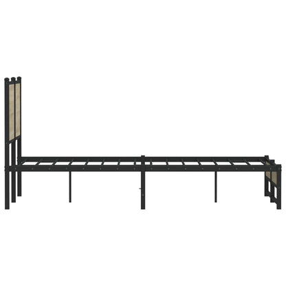 vidaXL Metal Bed Frame without Mattress Sonoma Oak 120x190 cm Small Double