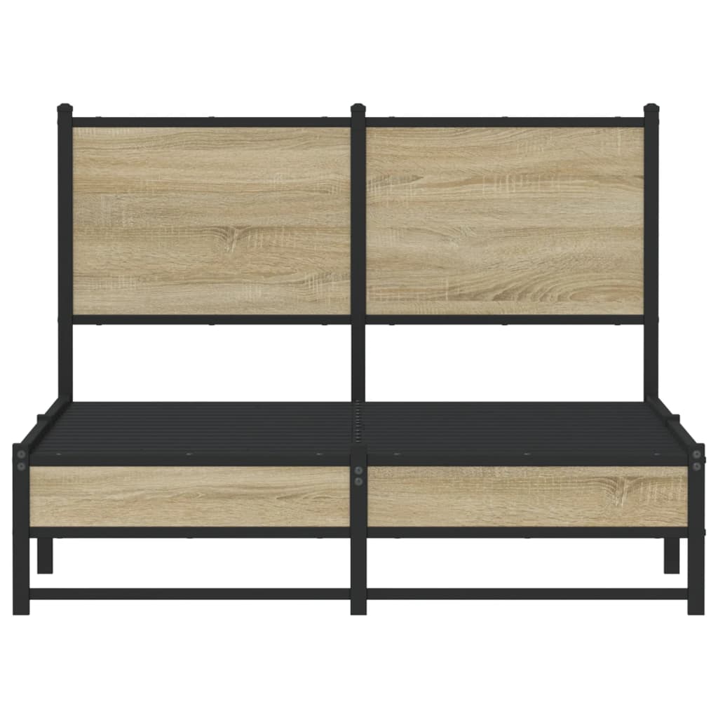 vidaXL Metal Bed Frame without Mattress Sonoma Oak 120x200 cm