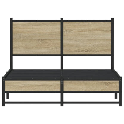 vidaXL Metal Bed Frame without Mattress Sonoma Oak 120x200 cm