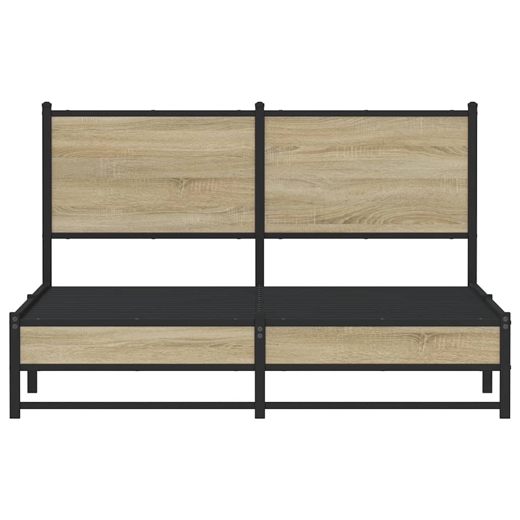 vidaXL Metal Bed Frame without Mattress Sonoma Oak 150x200 cm King Size