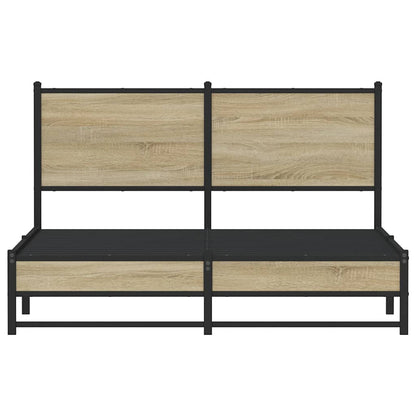 vidaXL Metal Bed Frame without Mattress Sonoma Oak 150x200 cm King Size