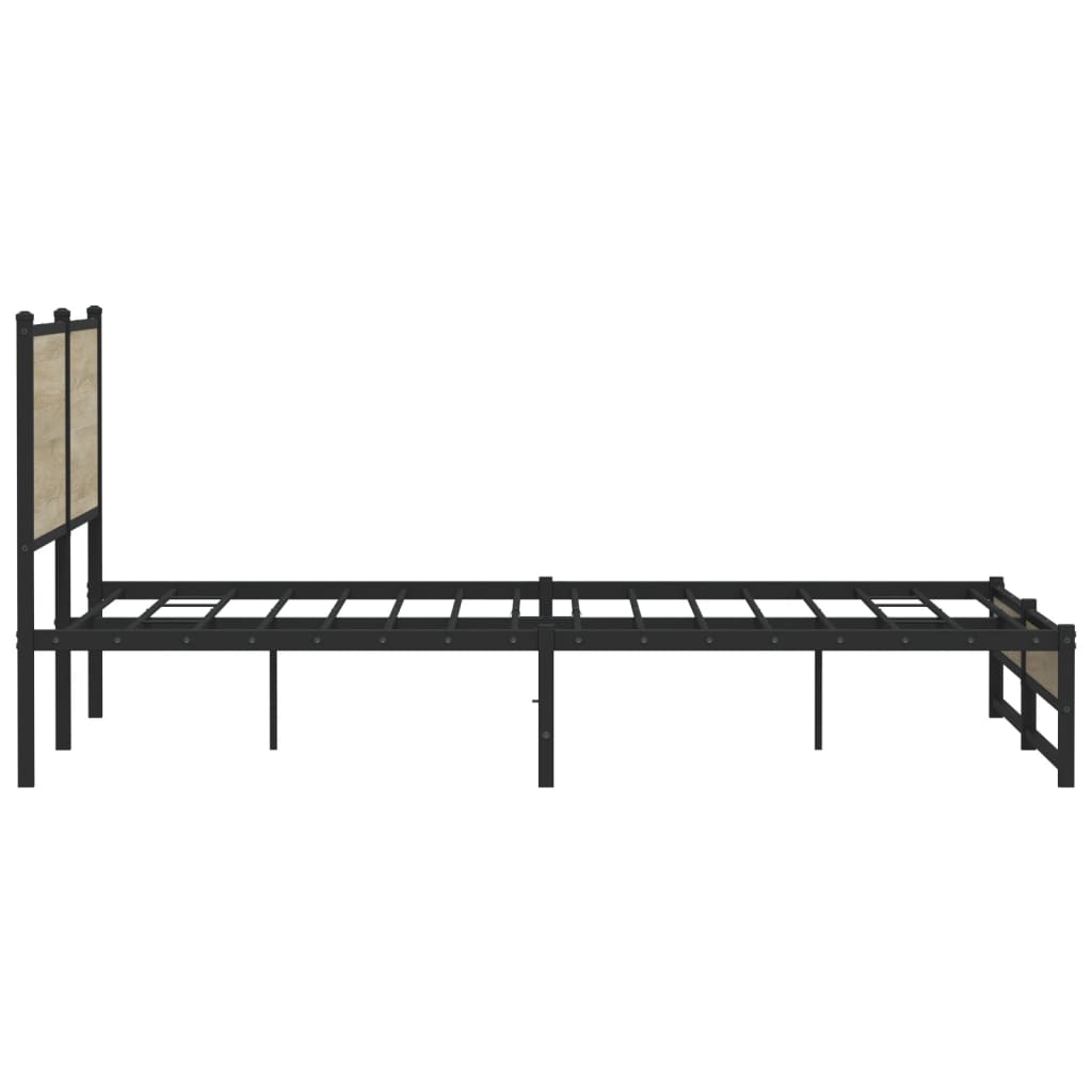 vidaXL Metal Bed Frame without Mattress Sonoma Oak 160x200 cm