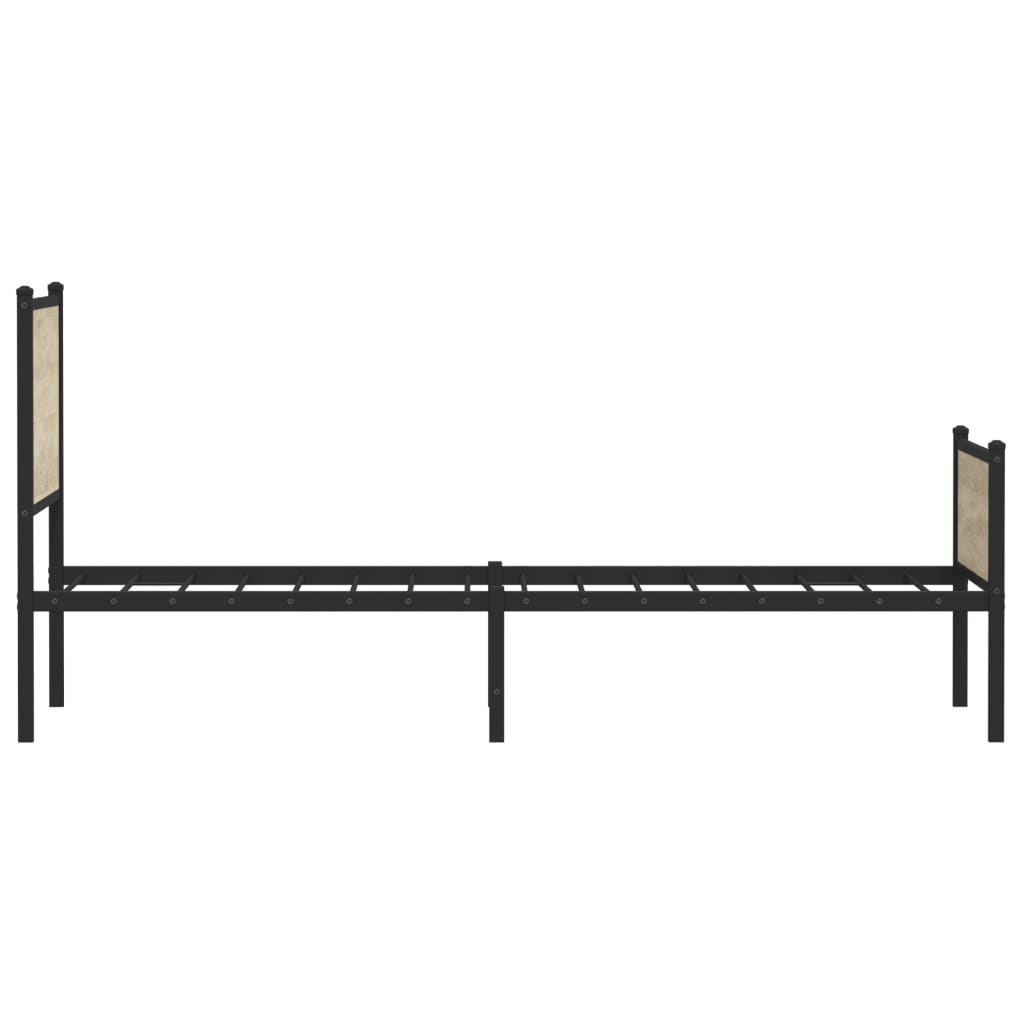 vidaXL Metal Bed Frame without Mattress Sonoma Oak 75x190 cm Small Single