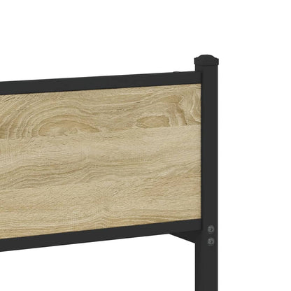 vidaXL Metal Bed Frame without Mattress Sonoma Oak 75x190 cm Small Single
