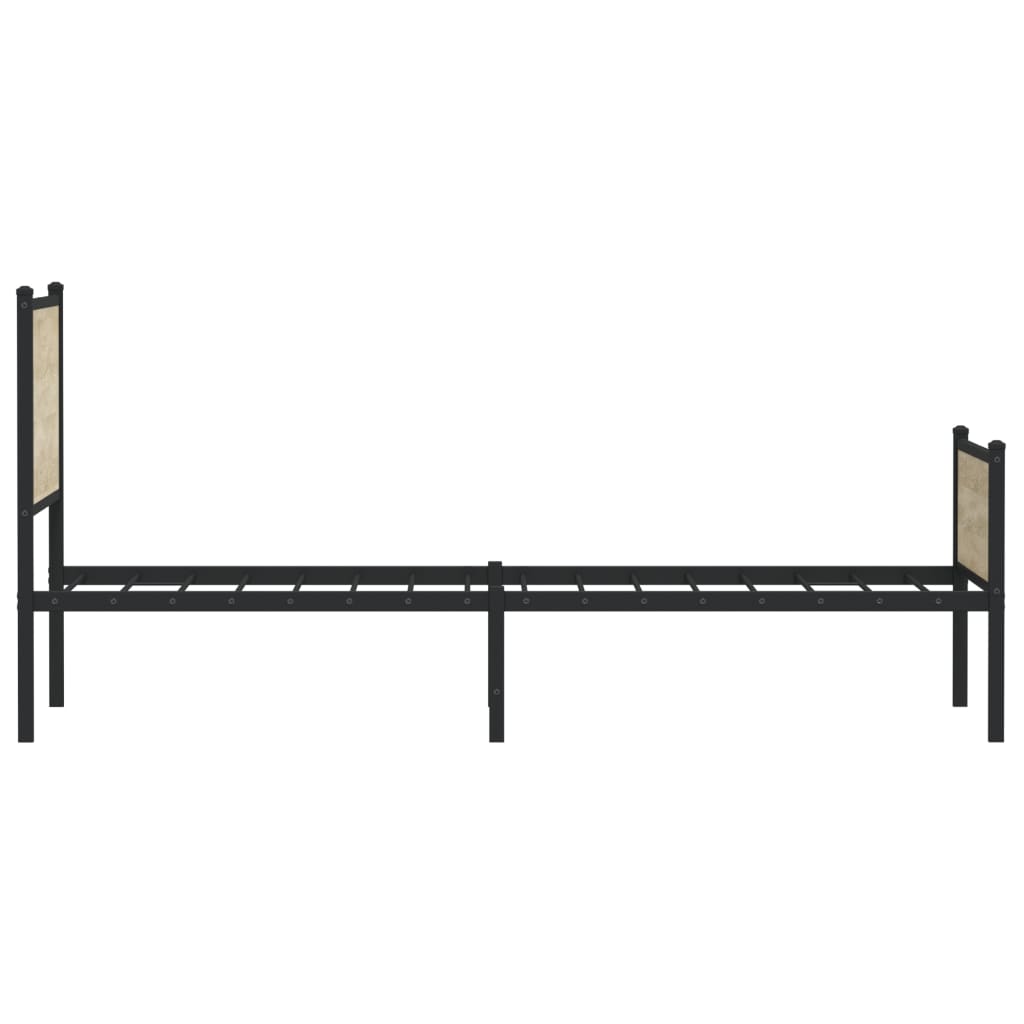 vidaXL Metal Bed Frame without Mattress Sonoma Oak 100x190 cm