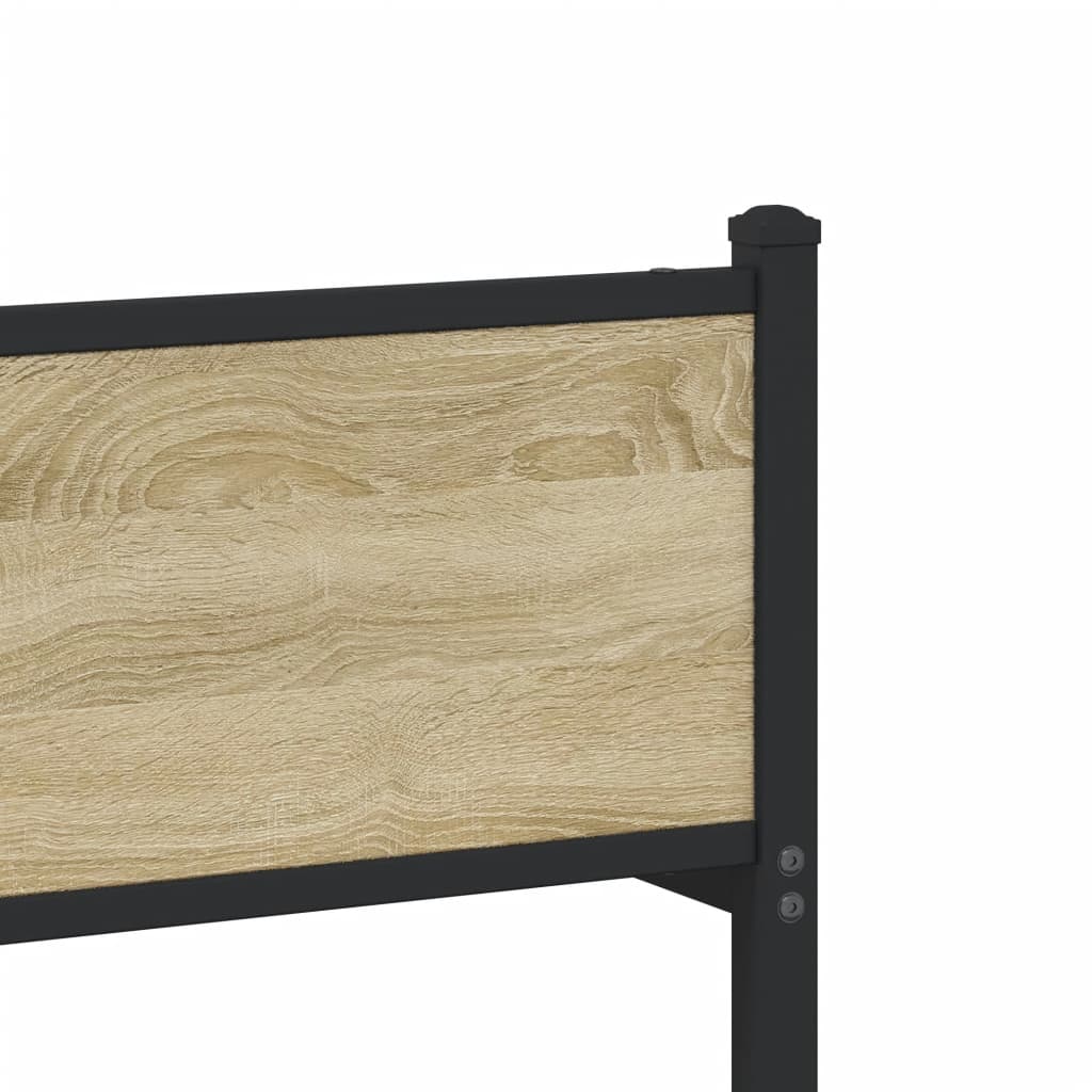 vidaXL Metal Bed Frame without Mattress Sonoma Oak 100x190 cm