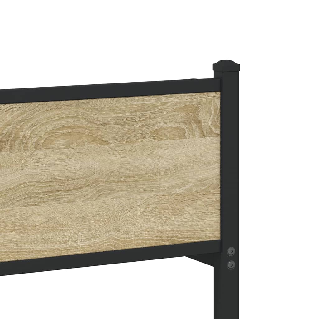 vidaXL Metal Bed Frame without Mattress Sonoma Oak 100x200 cm