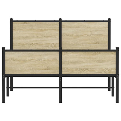 vidaXL Metal Bed Frame without Mattress Sonoma Oak 120x190 cm Small Double