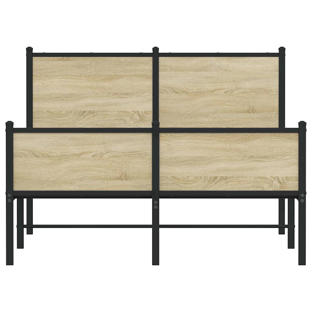 vidaXL Metal Bed Frame without Mattress Sonoma Oak 120x200 cm