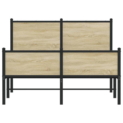 vidaXL Metal Bed Frame without Mattress Sonoma Oak 120x200 cm
