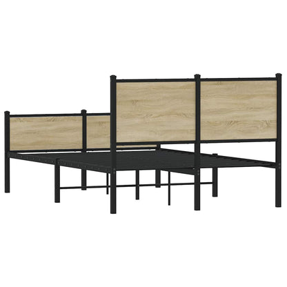 vidaXL Metal Bed Frame without Mattress Sonoma Oak 120x200 cm