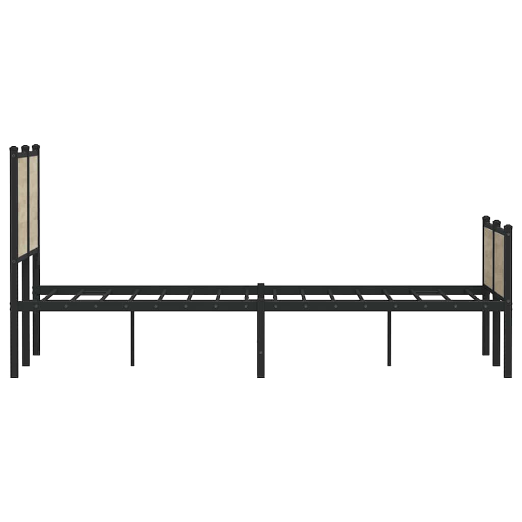 vidaXL Metal Bed Frame without Mattress Sonoma Oak 140x200 cm