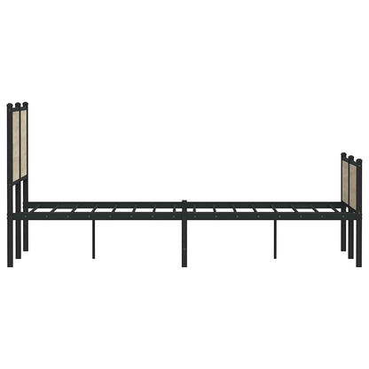 vidaXL Metal Bed Frame without Mattress Sonoma Oak 140x200 cm
