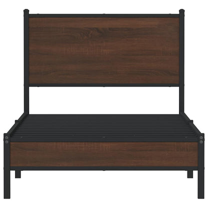 vidaXL Metal Bed Frame without Mattress Brown Oak 80x200 cm