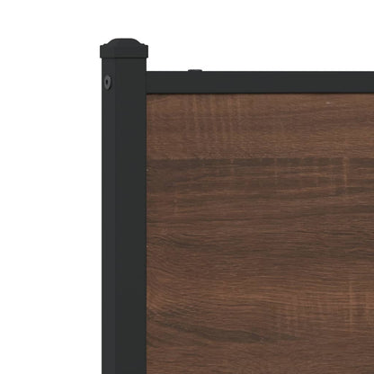 vidaXL Metal Bed Frame without Mattress Brown Oak 90x190 cm Single