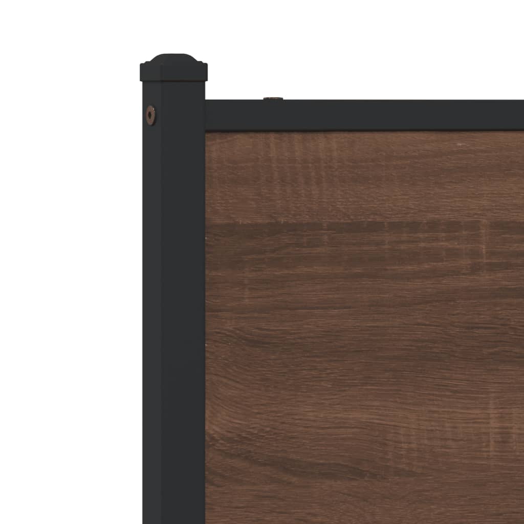 vidaXL Metal Bed Frame without Mattress Brown Oak 100x190 cm