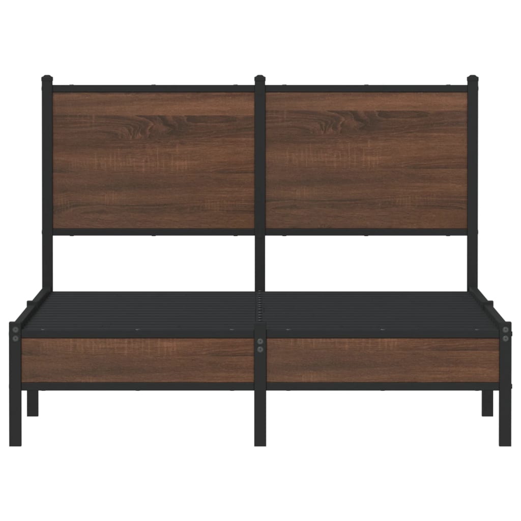 vidaXL Metal Bed Frame without Mattress Brown Oak 120x200 cm