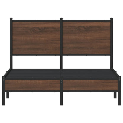 vidaXL Metal Bed Frame without Mattress Brown Oak 120x200 cm