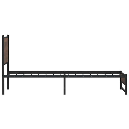vidaXL Metal Bed Frame without Mattress Brown Oak 100x200 cm