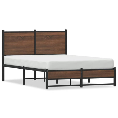 vidaXL Metal Bed Frame without Mattress Brown Oak 120x200 cm
