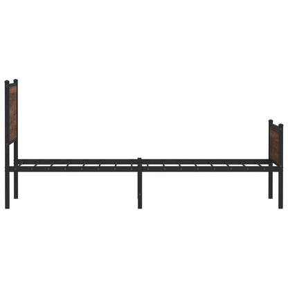 vidaXL Metal Bed Frame without Mattress Brown Oak 90x200 cm