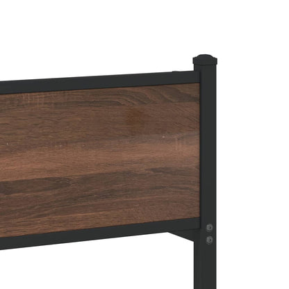 vidaXL Metal Bed Frame without Mattress Brown Oak 90x200 cm