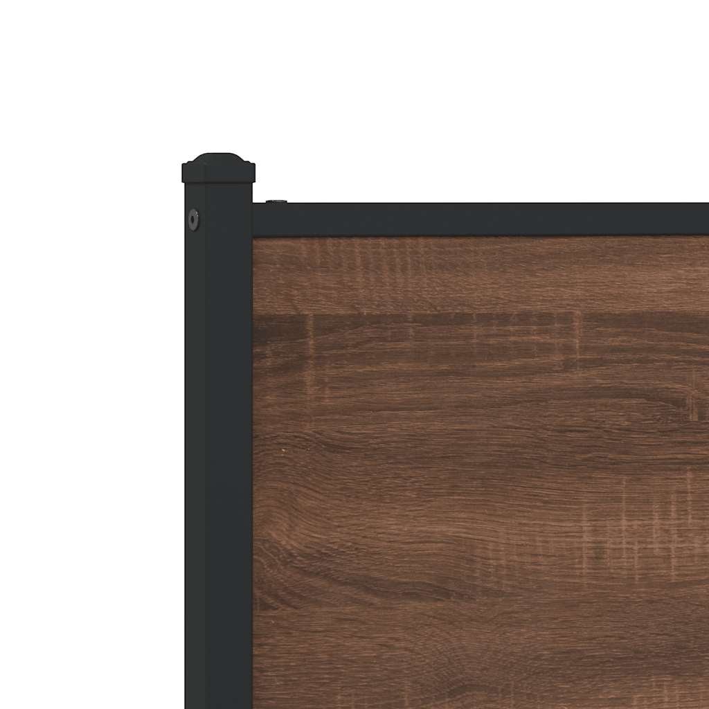 vidaXL Metal Bed Frame without Mattress Brown Oak 137x190 cm