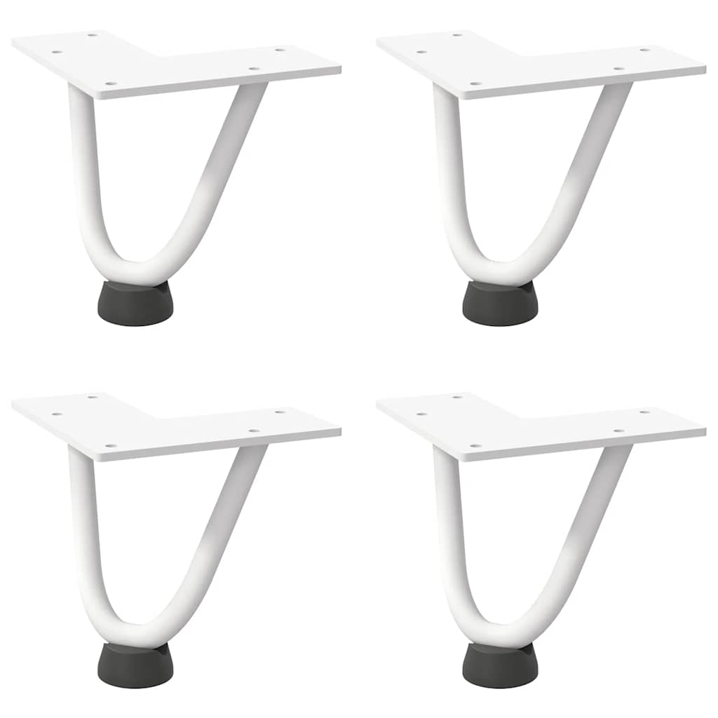 vidaXL Hairpin Legs for Coffee Table 4 pcs White 10 cm Solid Steel
