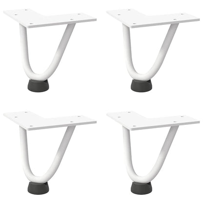 vidaXL Hairpin Legs for Coffee Table 4 pcs White 10 cm Solid Steel