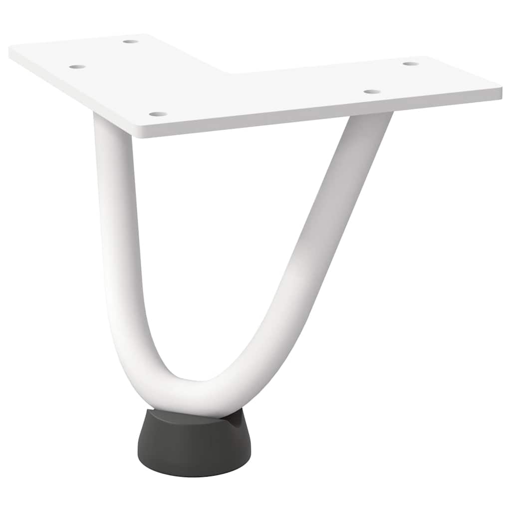vidaXL Hairpin Legs for Coffee Table 4 pcs White 10 cm Solid Steel