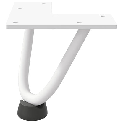 vidaXL Hairpin Legs for Coffee Table 4 pcs White 10 cm Solid Steel