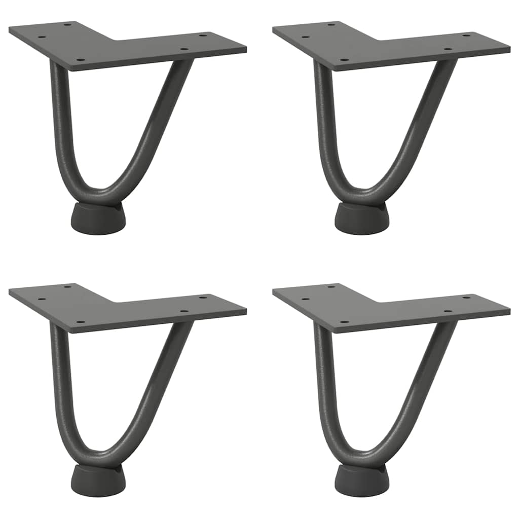 vidaXL Hairpin Legs for Coffee Table 4 pcs Anthracite 10 cm Solid Steel
