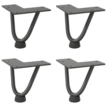 vidaXL Hairpin Legs for Coffee Table 4 pcs Anthracite 10 cm Solid Steel