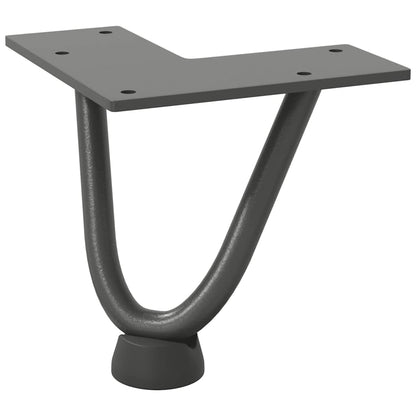 vidaXL Hairpin Legs for Coffee Table 4 pcs Anthracite 10 cm Solid Steel