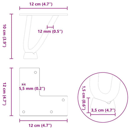 vidaXL Hairpin Legs for Coffee Table 4 pcs Anthracite 10 cm Solid Steel